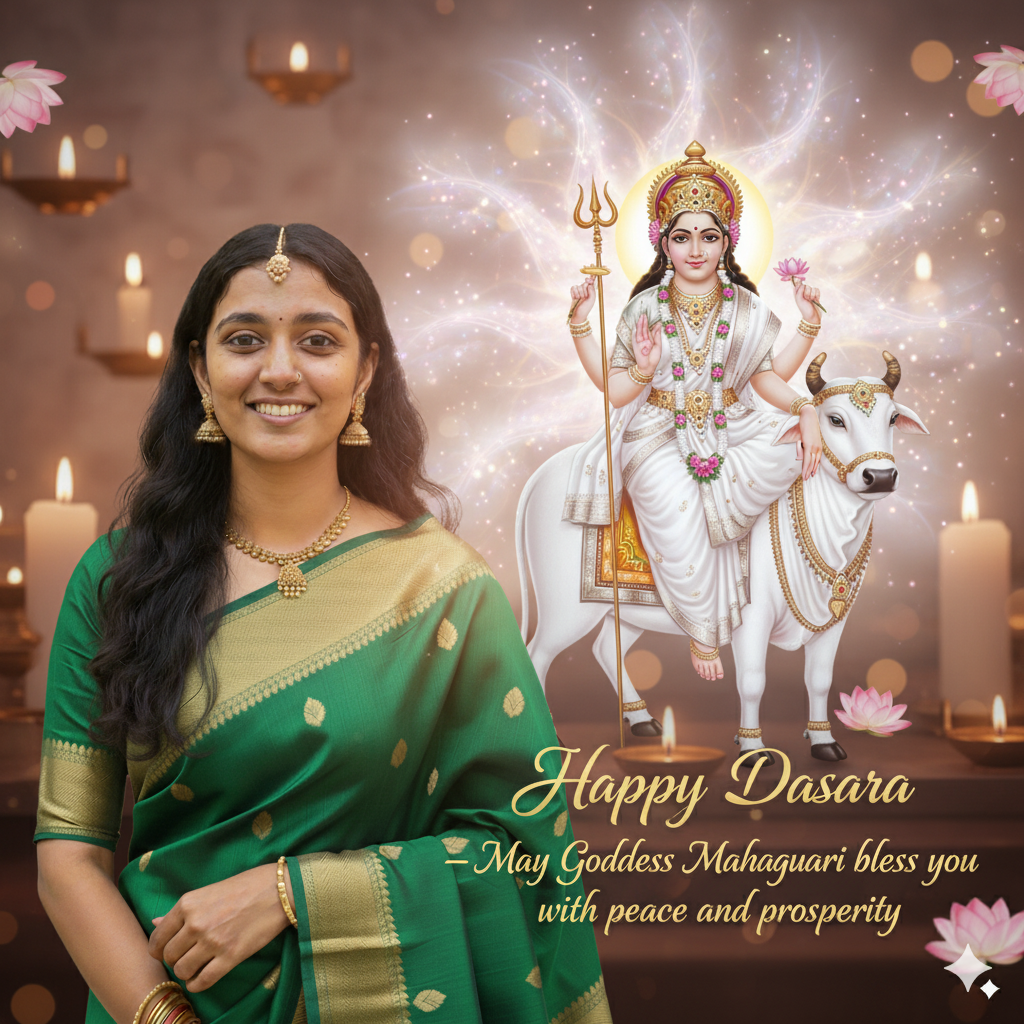 Goddess Mahagauri AI Photo Transformation