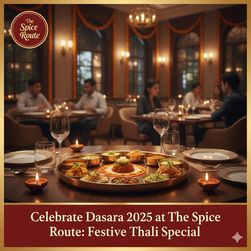 AI Generated Restaurant Poster Mockup for Dasara 2025