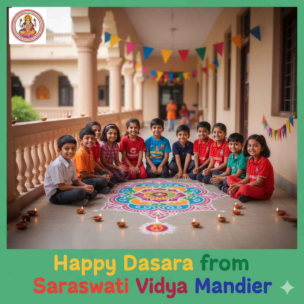AI Generated School Poster Mockup for Dasara 2025